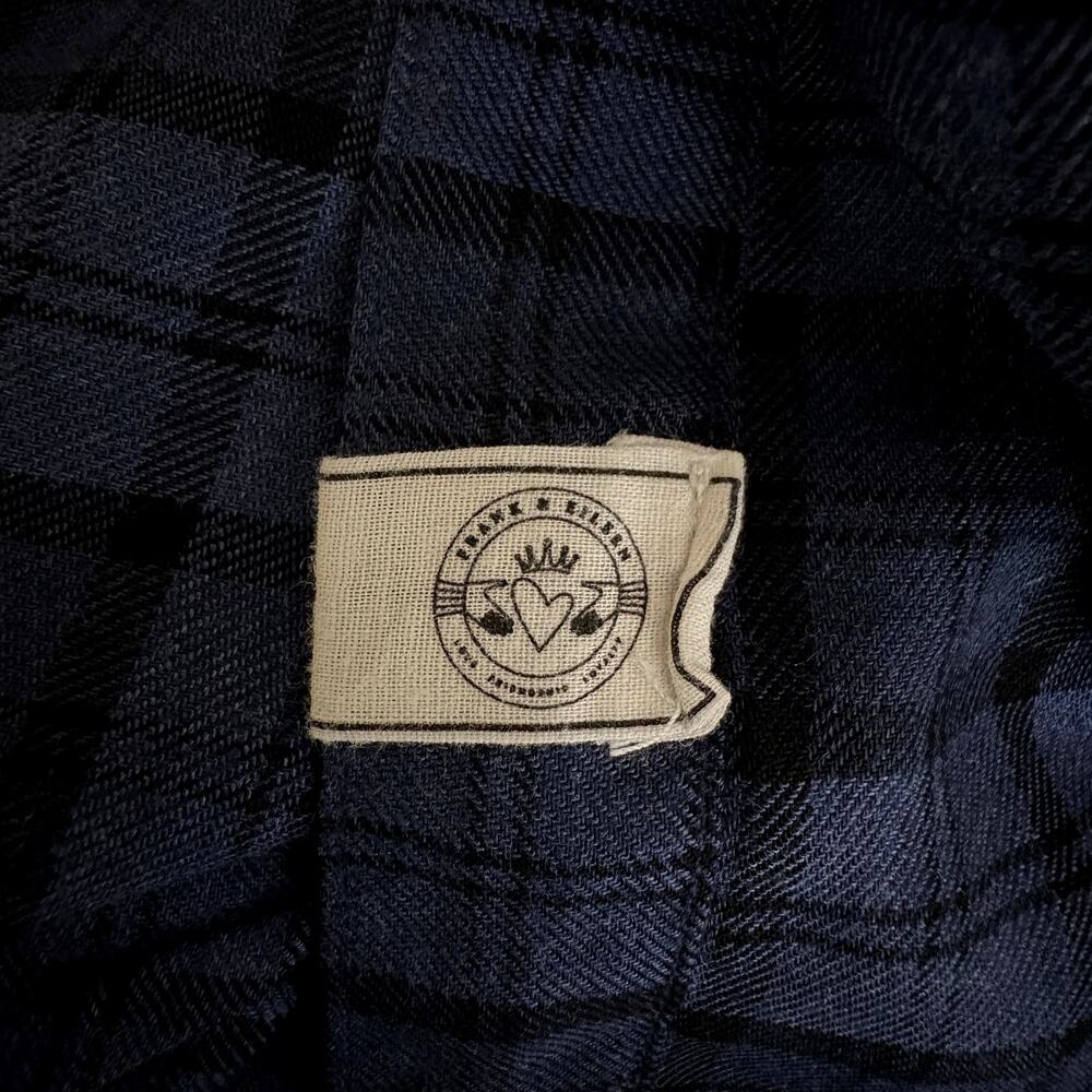 Frank & Eileen EILEEN 100% Modal Relaxed Button-Up Shirt in Blue Plaid L NWOT - Picture 8 of 11